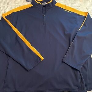 Boombah  Long Sleeve 1/4 Zip Pullover Mens Sz 2XL Pockets Blue/Yellow